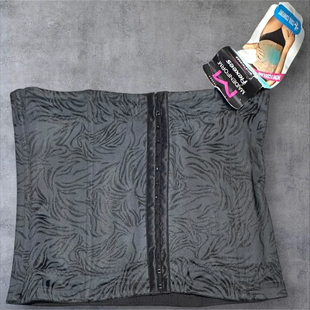 Maidenform‎ Waistnipper Sculpting Shaping Girdle Corset WB3067 Black Floral Sz L